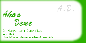 akos deme business card